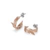 Feather Rose Gold Plated Hoop Earrings - Image 2