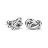 Lovers Knot Silver Tone Stud Earrings - Image 2