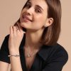 Lovers Knot Silver Tone Stud Earrings - Image 4