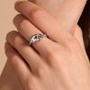 Lovers Knot Silver Tone Ring L - Image 3