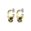 Shooting Star Onyx & Gold Plated Hoop Earrings - Image 2