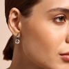 Shooting Star Ivory & Silver Tone Hoop Earrings - Image 3