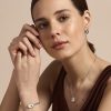 Shooting Star Ivory & Silver Tone Hoop Earrings - Image 4