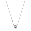 Tudor Rose Silver Tone Pendant Necklace