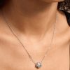 Tudor Rose Silver Tone Pendant Necklace - Image 3