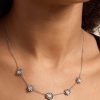 Tudor Rose Silver Tone Multi Station Necklace - Image 3