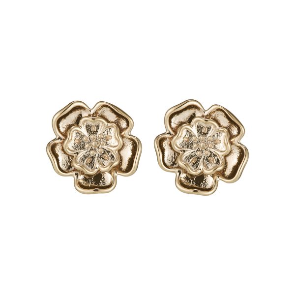 Tudor Rose Rose Gold Plated Stud Earrings