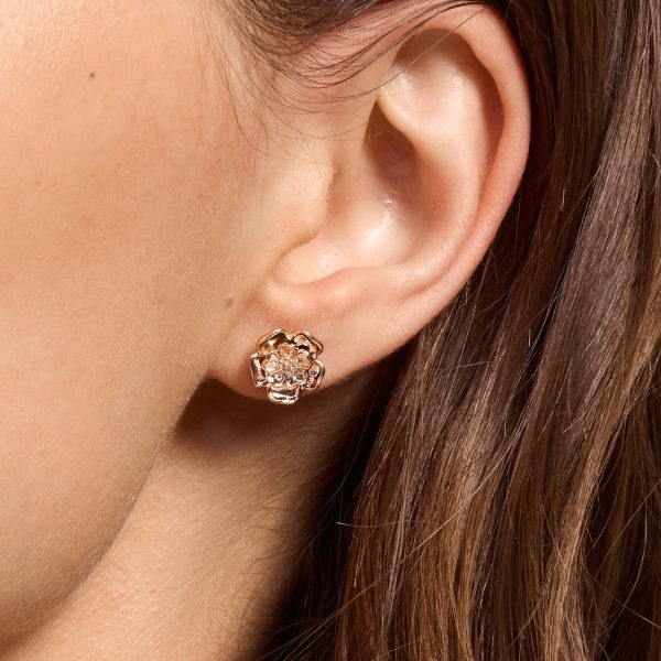 Tudor Rose Rose Gold Plated Stud Earrings - Image 3