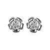 Tudor Rose Silver Tone Stud Earrings