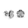 Tudor Rose Silver Tone Stud Earrings - Image 2