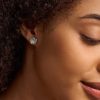 Tudor Rose Silver Tone Stud Earrings - Image 3