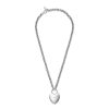 Locked Heart Silver Tone Pendant Necklace - Image 2