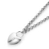Locked Heart Silver Tone Pendant Necklace - Image 4