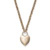 Locked Heart Rose Gold Plated Pendant Necklace