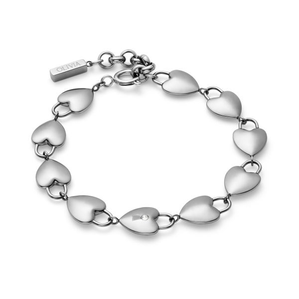 Locked Heart Silver Tone Bracelet - Image 2