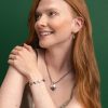 Locked Heart Silver Tone Hoop Earrings - Image 5