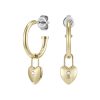 Locked Heart Gold Plated Hoop Earrings