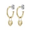 Locked Heart Gold Plated Hoop Earrings - Image 2