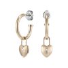 Locked Heart Rose Gold Plated Hoop Earrings