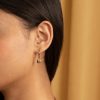 Locked Heart Rose Gold Plated Hoop Earrings - Image 3