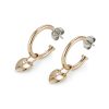Locked Heart Rose Gold Plated Hoop Earrings - Image 4