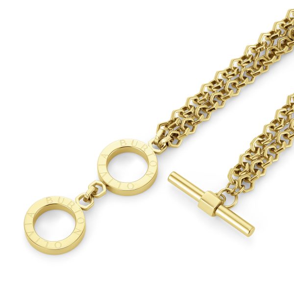 Honeycomb Toggle Gold Plated Bracelet - Image 4