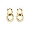 Honeycomb Toggle Gold Plated Hoop Earrings - Image 2