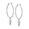 Dainty Silver Tone Hoop Earrings - Image 2