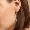 Dainty Silver Tone Hoop Earrings - Image 3