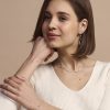 Dainty Silver Tone Hoop Earrings - Image 5