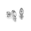 Dainty Silver Tone Stud Earrings - Image 2