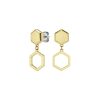 Ever Stacked Honeycomb Gold Plated Drop Earrings