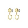 Ever Stacked Honeycomb Gold Plated Drop Earrings - Image 2