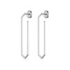 Ever Stacked Honeycomb Silver Tone Large Hoop Earrings - Image 2