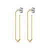 Ever Stacked Honeycomb Gold Plated Large Hoop Earrings - Image 2