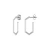Ever Stacked Honeycomb Silver Tone Hoop Earrings