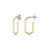 Ever Stacked Honeycomb Gold Plated Hoop Earrings