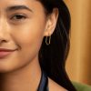 Ever Stacked Honeycomb Gold Plated Hoop Earrings - Image 3