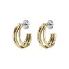 Ever Stacked Claw Gold Plated Hoop Earrings - Image 2