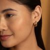 Ever Stacked Claw Gold Plated Hoop Earrings - Image 3