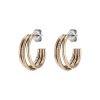 Ever Stacked Claw Rose Gold Plated Hoop Earrings - Image 2