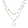 Honeycomb Gold Plated Double Chain Necklace