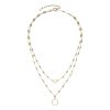 Honeycomb Gold Plated Double Chain Necklace - Image 2