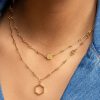 Honeycomb Gold Plated Double Chain Necklace - Image 3