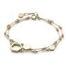 Honeycomb Gold Plated Double Chain Bracelet - Image 2