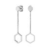 Honeycomb Silver Tone Drop Earrings