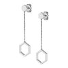 Honeycomb Silver Tone Drop Earrings - Image 2
