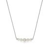 Pearls & Beads Silver Tone Necklace