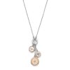 Bee and North Star Silver & Rose Gold Plated Charm Necklace