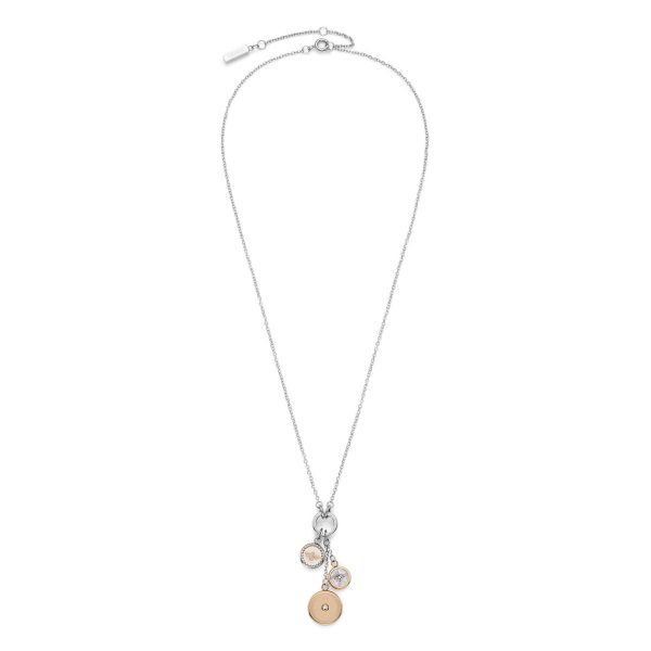 Bee and North Star Silver & Rose Gold Plated Charm Necklace - Image 2